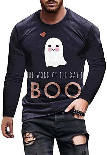 2022 HALLOWEEN muški vrhovi Muški modni casual Halloween Crew Crt 3D majice s dugim rukavima za muškarce