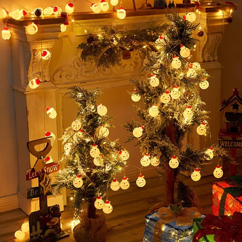 Božić Santa Head Light i snjegović Božić svjetla za Božić Tree Unutarnji Vanjski Holiday dekoracije-20