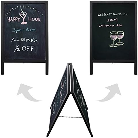 MyGift Samostojeći Crni Metal Znak Za Tablu Sa Okvirom, Znak Za Sendviče Na Pločniku Vanjska Poslovna Signalizacija