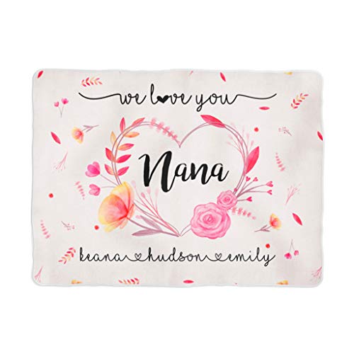 Personalizirani prilagođeni bake Imena Nana Želimo te jorgano pokrivač za majke Day poklon rođendan poklon za