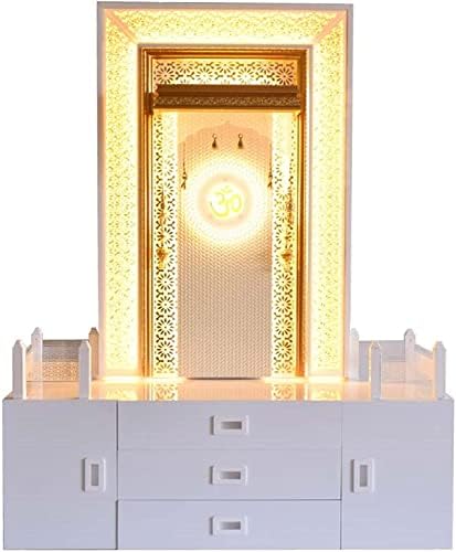 Sharvgun Pooja Mandir za kućni dekorativni hram sa dodatnom skladištem i LED rasvjetom Veličina: 48 x