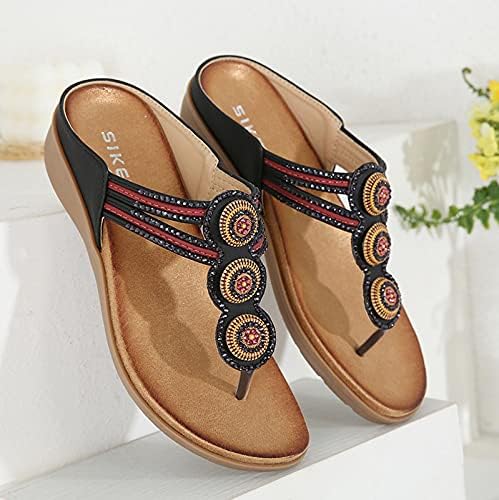 Kućne papuče za žene kristalne papuče boemske za ženske cipele klinovi rimske papuče sandale ženske