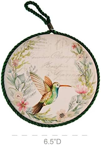 Početna-X dekorativna keramička Trivet sa Visećom petljom | dizajn cvijeća za ptice i vrt /