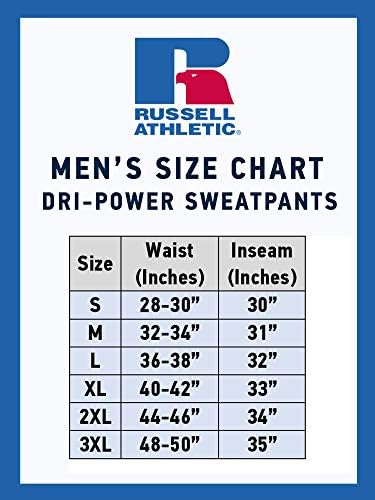 Russell Athletic Dri-Power Fleece trenirke & Joggers, vlaga Wicking, sa ili bez džepova, veličine