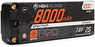Spektrum 7.6 V 8000mAh 2s 120c Smart Pro Race Hardcase LiHV baterija: cijevi, 5mm, SPMX82S120HT