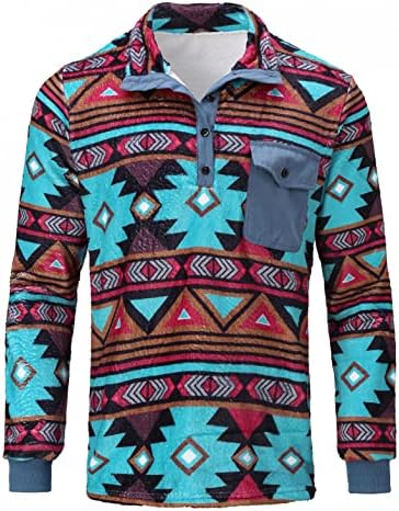 XXBR SHERPA pulover za mens, feuzy fleece Fuzzy dukseri zimski topli plairani Aztec Ispisani
