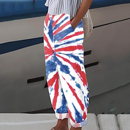 Miashui lijepa odjeća za žene Ženski Casual Dan nezavisnosti američka zastava štampa pantalone