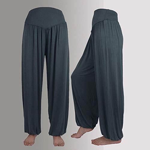 HonpraD ženske pantalone za posao Poslovni Casual elastični struk široke pantalone za jogu ženske pamučne elastične