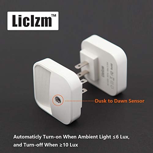 Liclzm LED Noćna rasvjetna tijela projektor dim & amp; senzor sumrak zore za djecu Home 2 Pack