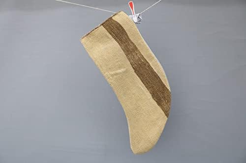 Sarikaya Jastuk Prirodna čarapa, poklon čarapa, Xmas Čarapa, prugaste ručno rađene čarape, Božićni dekor, čarapa
