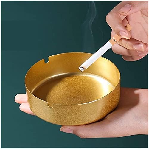 Ahouf ashtray cigaratni pladanj pepeljastih pepeljara od nehrđajućeg čelika pogodan za držač pepela za cigarete za dom, hotel, restoran, unutarnju, vanjsku pepeo, zlato