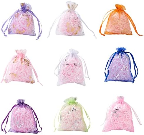 Pandahall 100pcs Butterfly Organza poklon torbe 2 veličina Nakit za crtanje Jeučeve čiste bombone poklon