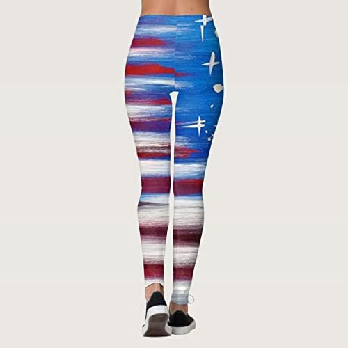 Američka zastava Patriotske stope ženske visokog struka Patriotske zvijezde Stripes Hlače vježbanje
