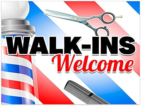 Walk-Ins Welcome-Barber Perforirana Naljepnica Za Prozor Koja Se Može Ukloniti