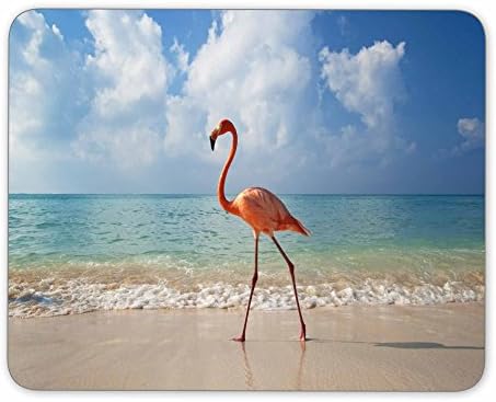 Pink Flamingo hodanje na plaži jastučić miša, prirodna gumena jastučić za mišenje, kvalitetan ručni ručni ručni