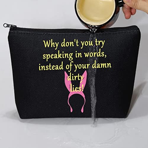 Vamsii ružičasti zečji uši louise belcher citira šminku torba zašto ne pokušate govoriti riječima Zip organizator