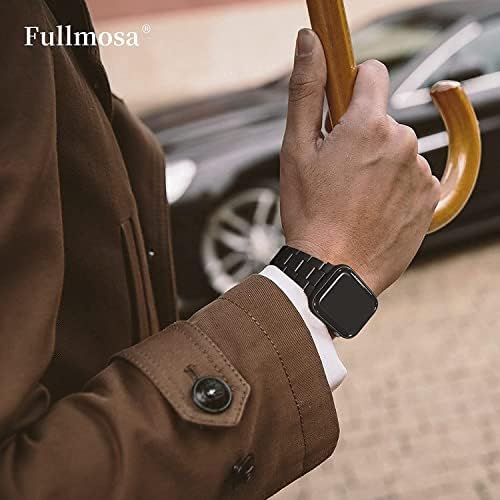 Fullmosa kompatibilna koža Apple Watch Band 38mm 40mm 41mm Crna i kompatibilna nadograđena verzija