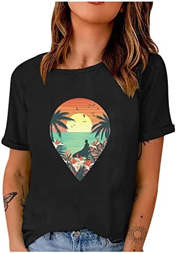 Sunshine majica Žene Plaža Kokosov drveće Grafička majica Skraće s kratkim rukavima Summer Odmor TEE