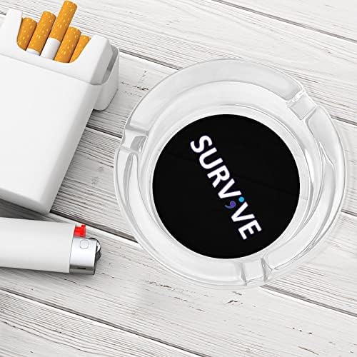 Semikolon uživo Prevencija samoubistva Cigarete Glass Peshtrays Stol Top Ladica za pepelom za cigare sa smiješnim