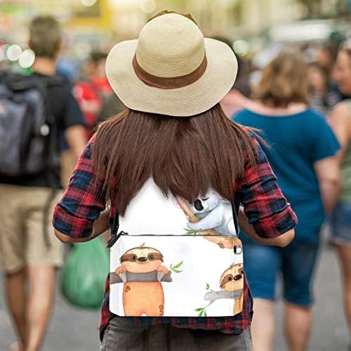 Tbouobt kožni ruksak za putovanja Lagani laptop ležerni ruksak za žene muškarci, životinja Koala Sloth Forest