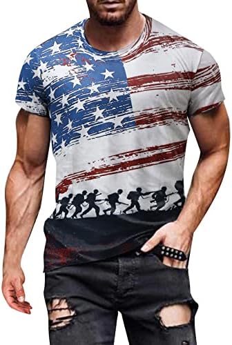 XXBR vojnik kratkih rukava Patriotske majice za muške američke zastave Grafički tee vrhovi ljeta 4. jula