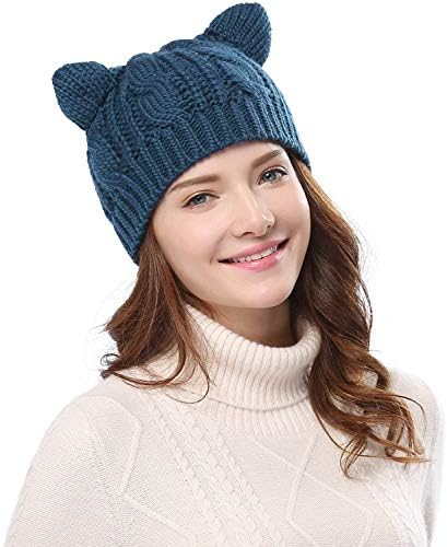 UmbWorld žene djevojke dječaci Tinejdžeri slatka mačka Kitty uši kape, zima toplo Woollike pletene heklanje