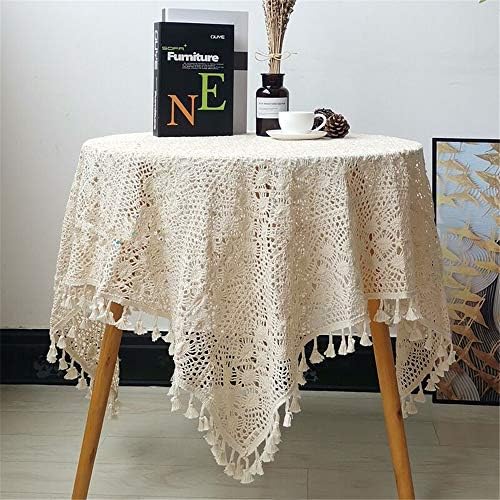 Bmidrut Vintage Crochet Stolcloths Čipka čipkasti pamučni bež kvadratni stolcloti stol za stol