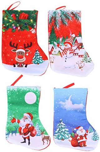 AMOSFUN SOCKS poklon 4pcs Božić viseći čarape bomboni poklon liječiti torbu Držač Xmas Tree Sock