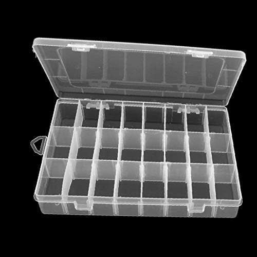 X-DREE 2pcs Clear White Plastic 24 sekcije elektronske komponente Organizator kućišta za skladištenje