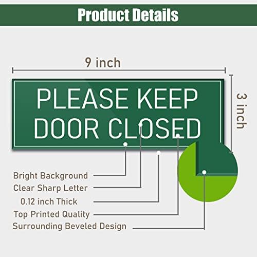 Molimo vas da držite vrata zatvorene znakove šumskog zelenog 9 x3? Naljepnice za zid za samoljepljivanje