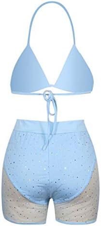Kratki Set kupaćih kostima za žene Pad Set Bikini šorc sklekovi šljokice kupaći kupaći šorc za žene
