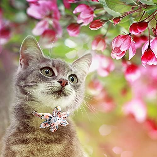 HACRAHO cvjetna kragna za mačke, 2 kom otrgnuta kragna za mačke sa zvonom Podesiva kragna za mačke sa odvojivim