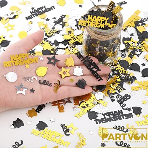Retirement Party Dekoracije crno zlato Happy Retirement konfeti viseći kovitla baloni torta stol