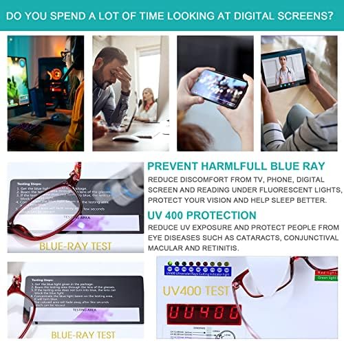 Eyeurl naočare za blokiranje plavog svjetla za žene - 2 para laganih računarskih naočara sa plavim ekranom