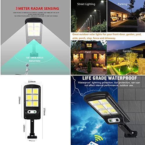 Solarna ulična svjetla - 6000 lumena 120 LED senzor pokreta Sigurnost Solarna svjetla za poplavu