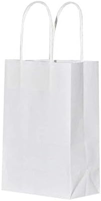 bagmad 100 Pakovanje srednje Bijelo & amp; 100 Pakovanje male bijele poklon papirne kese sa ručkama