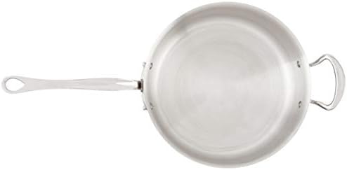 Mauviel M'cook 5-slojni polirani Nerđajući čelik rašireni zakrivljeni tiganj za Sot sa poklopcem i ručkom od livenog nerđajućeg čelika, 1.1-qt, proizveden u Francuskoj