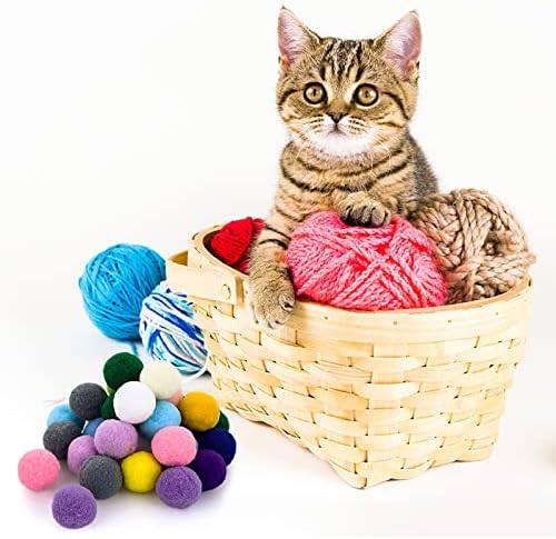 Molain velike lopte za igračke za mačke, meke lopte za mačke 1inch Kitten Pom poms Ball mačka