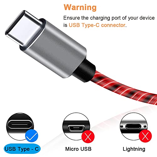 USB C kabl, 3A LED svjetlo za brzo punjenje kablova za punjenje tipa C kabl kompatibilan sa Samsung Galaxy S21 S20 S10 S10E S9 S8 Plus Note 20 10 9 8, LG G8 i više