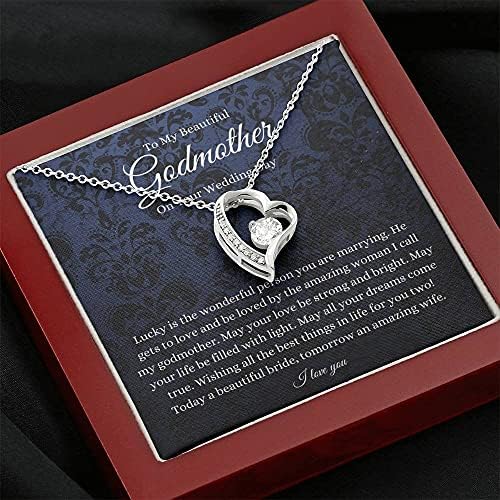 Nakit za poruke, ručno izrađena ogrlica - personalizirano poklon srcem, do moje kume na dan vjenčanja,