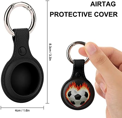 Football on Fire Heart zaštitna torbica za Airtags sa privezkom za ključeve Airtags Tracker Cover Holder