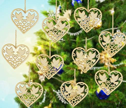 WildWave 10kom drveni ukras Božić drvo poklon viseći izrezi oznake privjesak dekor za Božić vjenčanje Predložiti