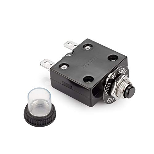 Prekidač za termički krug, DIYHZ 15 AMP push gumb Ručni resetiranje prekidača 32V DC 125 / 250VAC 50 / 60Hz sa brzim priključcima i vodootpornim gumbom prozirna kapa 2pcs