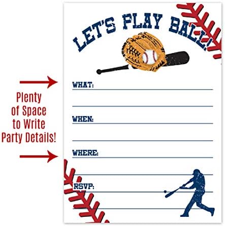 Pozivi za bejzbol rođendan - dječački rođendan poziv - bejzbol ekipa događaj - Baseball Party isporuke