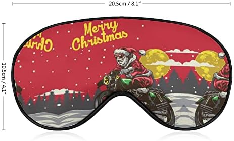 Smiješni božićni santa claus motocikl meka maske za oči s podesivim laganim svjetovnim očima