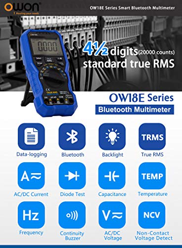 Yuqiaotime Owon OW18E 4 1/2 Digit Smart BLE4.0 True RMS digitalna visoka preciznost LCD multimetra sa bežičnim podacima za prijenos podataka Auto-raspon