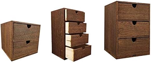 Anncus Drvena kutija za skladištenje drvene komode nakit kozmetike Organizator Organizator ureda za skladištenje