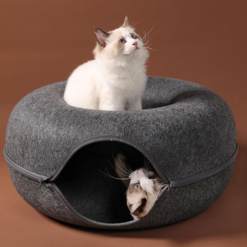Mačići okruglo tunelsko gnijezdo od filca, Četiri godišnja doba dostupno mačje gnijezdo, mačji tunelski