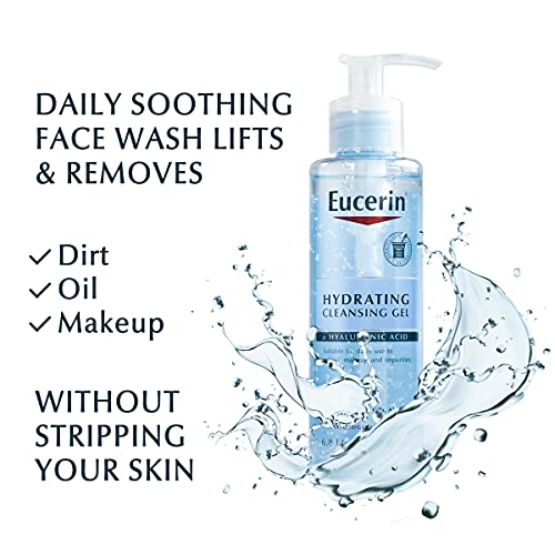 Eucerin hidratantni Gel za čišćenje, dnevno sredstvo za čišćenje lica formulisano sa hijaluronskom kiselinom, 6.8 Fl oz