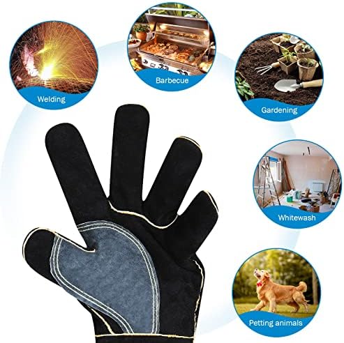 Esuphands rukavice za zavarivanje toplotna / Vatrootporna koža za štap Mig Tig Forge BBQ roštilj kamin peć